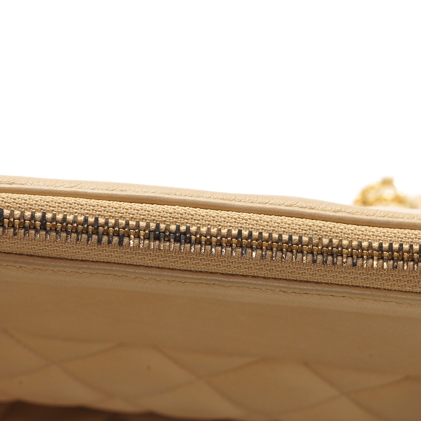 Lambskin Quilted Shoulder Bag Beige