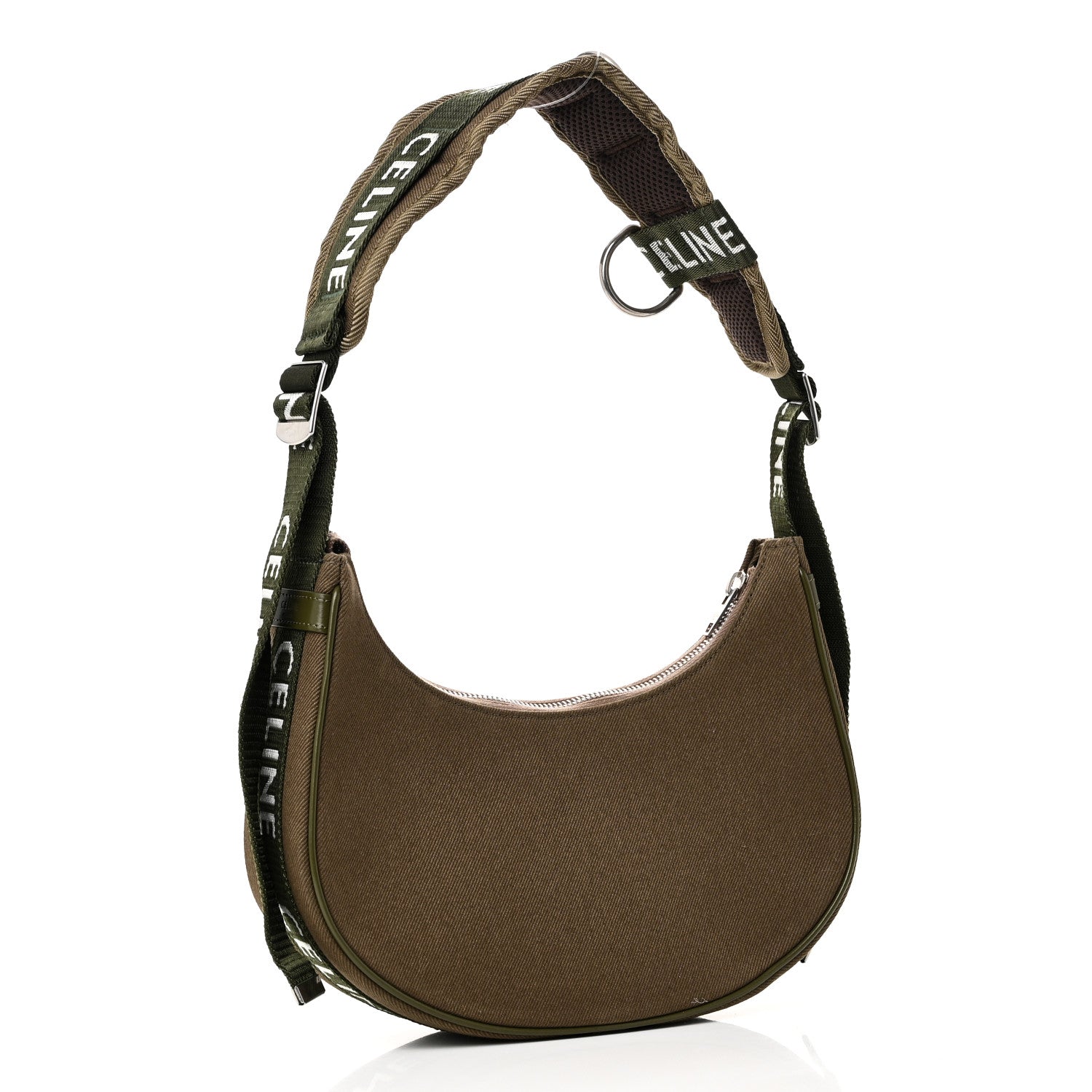 Celine Cotton Gabardine Medium Ava Trekking Shoulder Bag Khaki 3 of 9