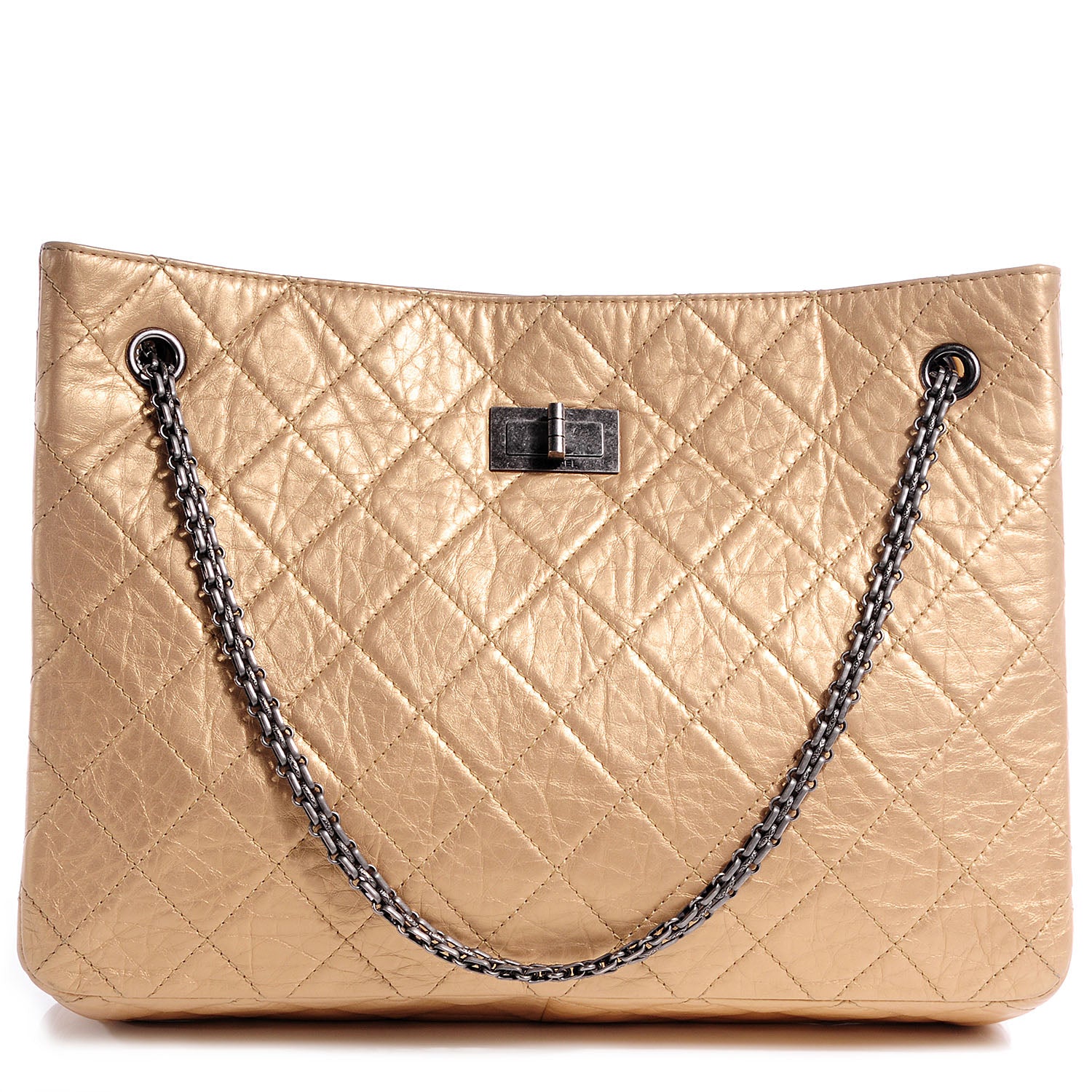 Chanel Aged Calfskin Reissue 2.55 Tote Light Gold 1 of 7