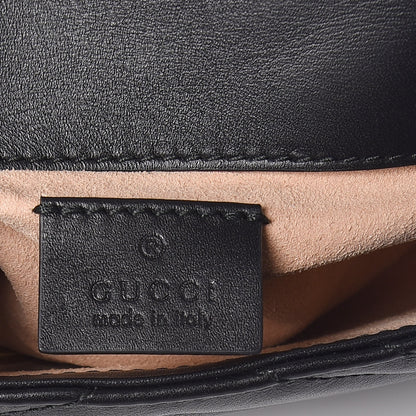 Gucci Calfskin Matelasse Super Mini GG Marmont Shoulder Bag Black 6 of 10