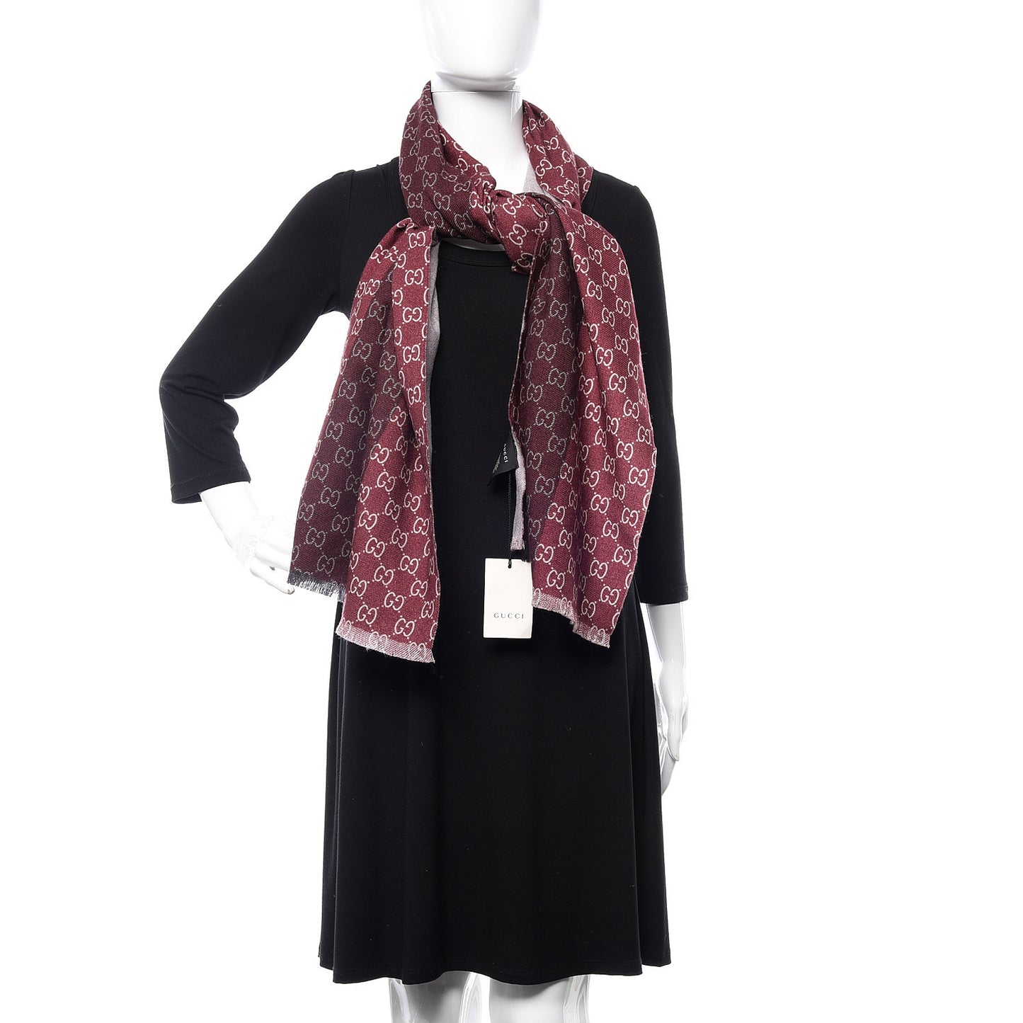 Wool GG Monogram Newov Scarf Lacquer Beige