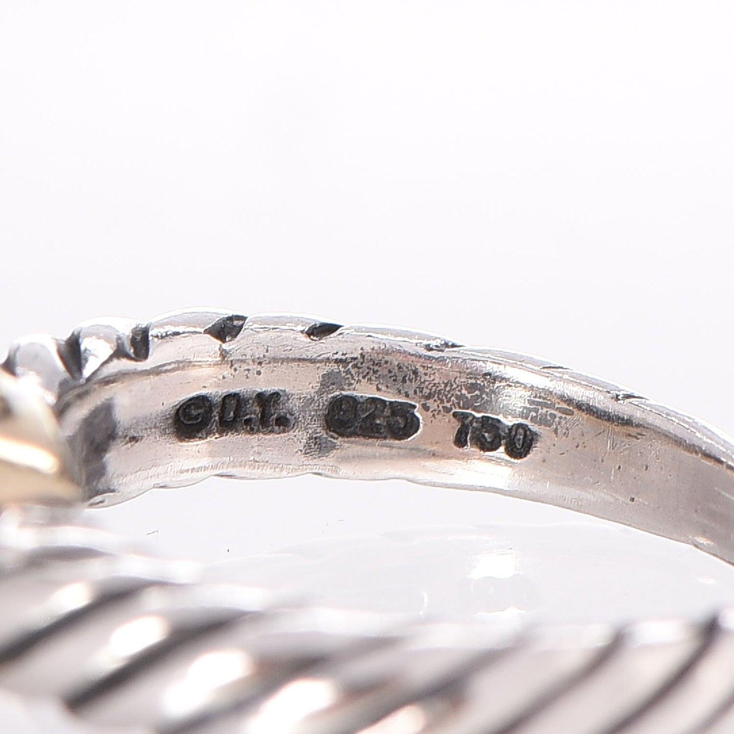 Sterling Silver 18K Gold Black Onyx Noblesse Ring 49.3 5