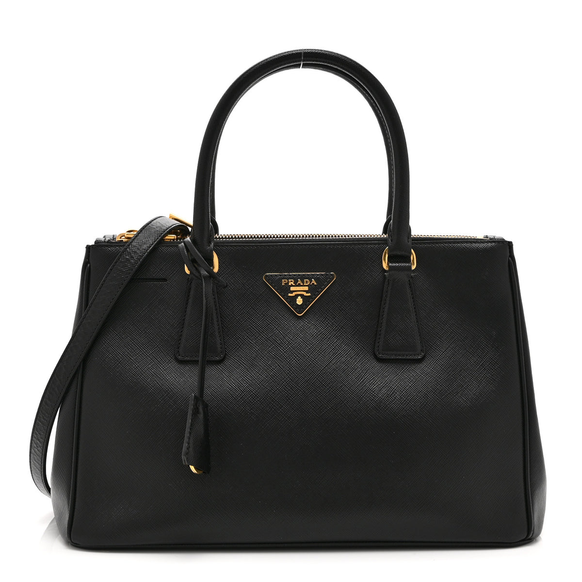 Prada Saffiano Small Galleria Double Zip Tote Black 1 of 12