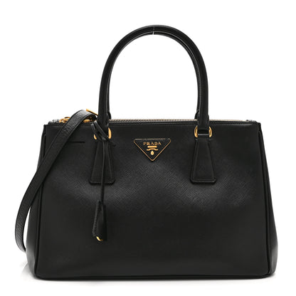 Prada Saffiano Small Galleria Double Zip Tote Black 1 of 12
