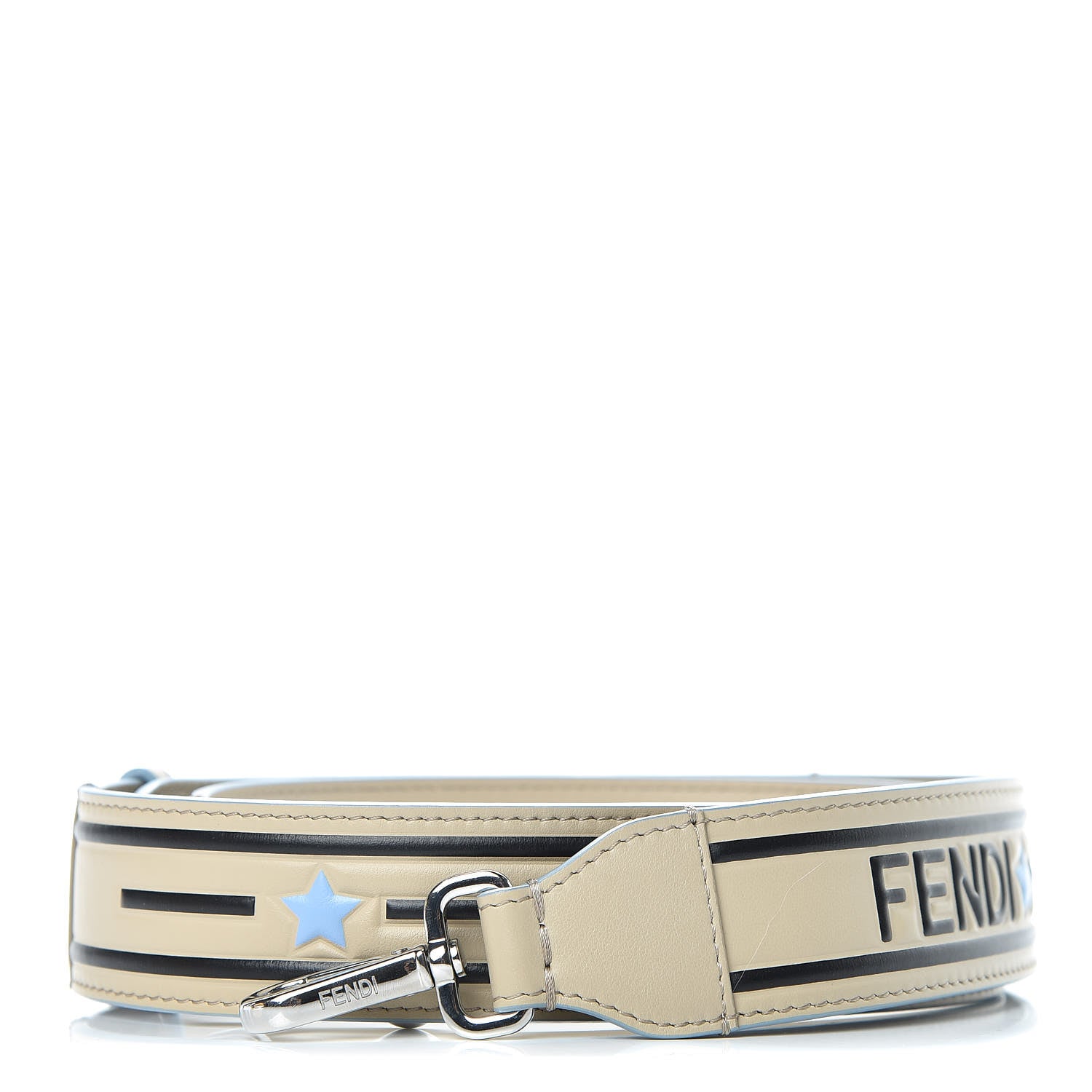 Fendi Vitello Century Logo Lines Strap You Nuvola Black 1 of 5