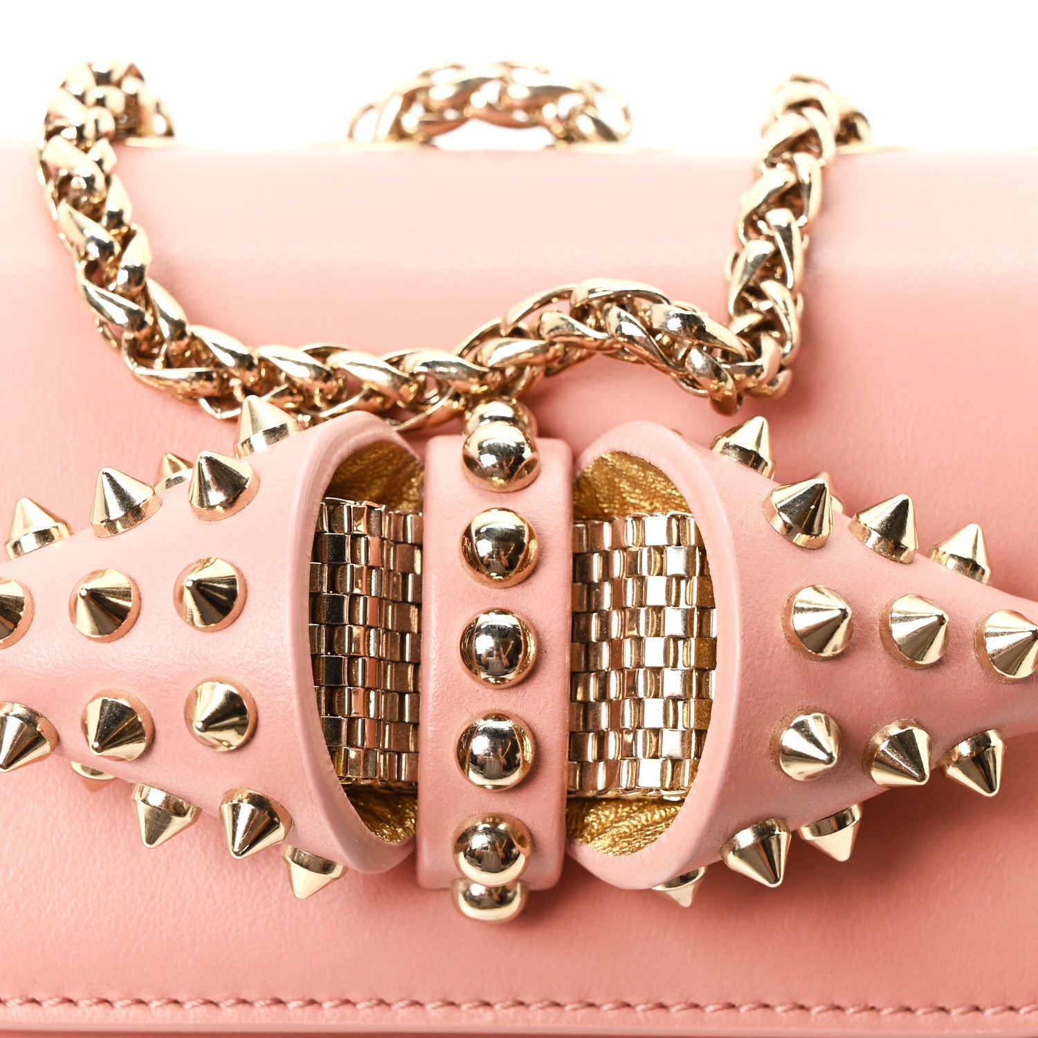Christian Louboutin Calfskin Spikes Mini Sweety Charity NV Crossbody Bag Ronsard 7 of 9