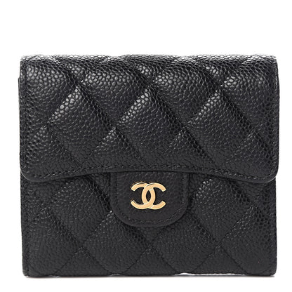 Chanel Caviar Quilted Compact Flap Wallet Black 1 of 7