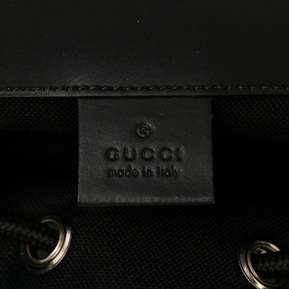 Gucci Soft GG Supreme Monogram Appia Calfskin Web Double Buckle Backpack Black 6 of 12