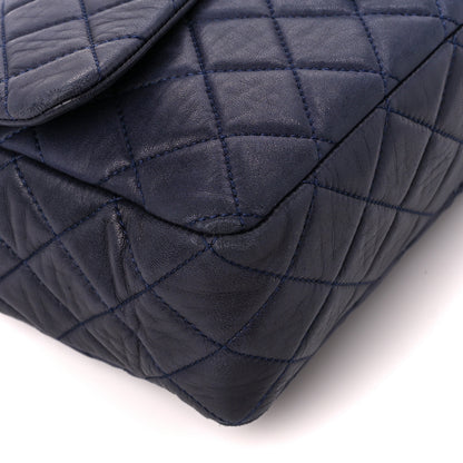 Chanel Lambskin Quilted Jumbo Single Flap Navy 10 of 12