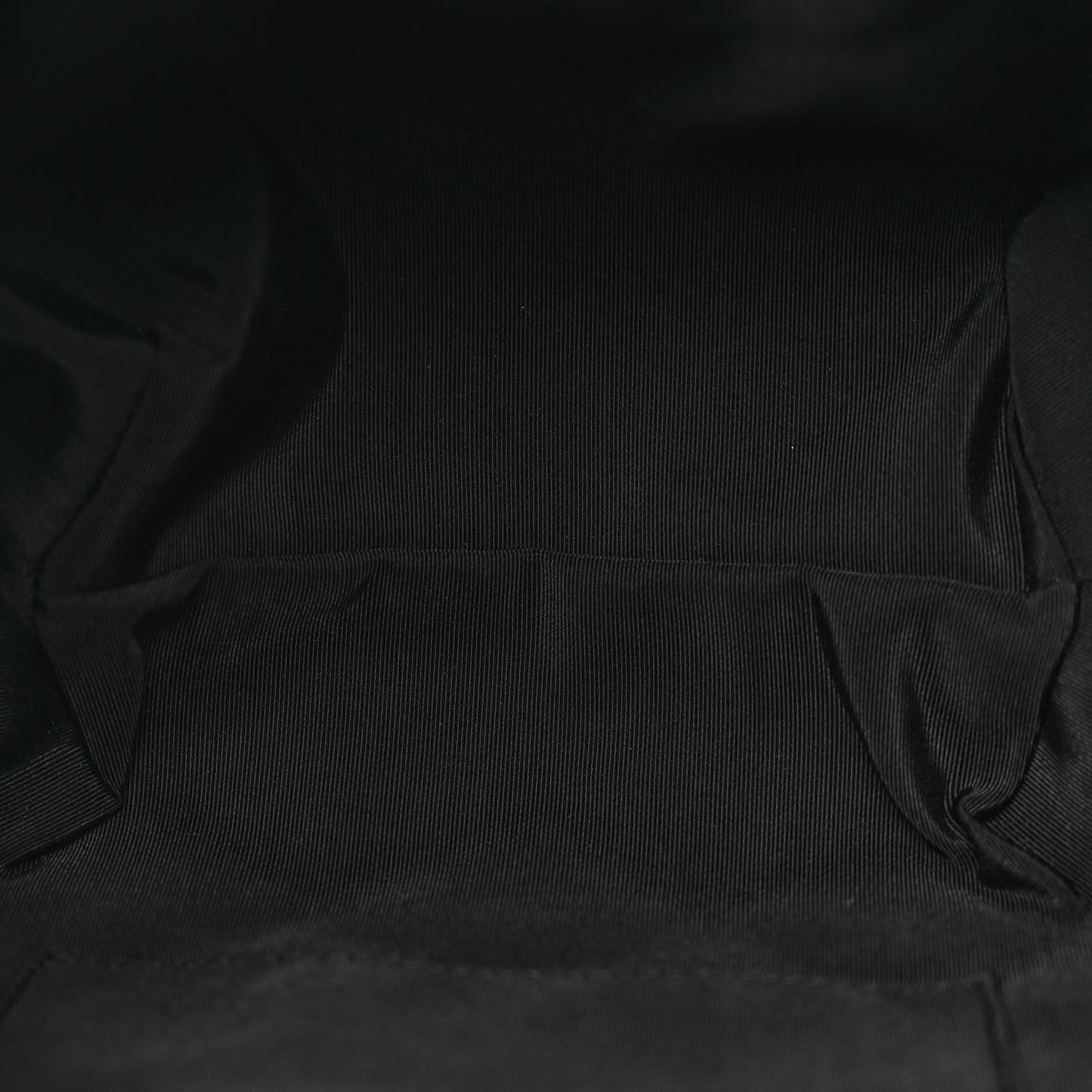 Lambskin Quilted Large CC Drawstring Bag Black