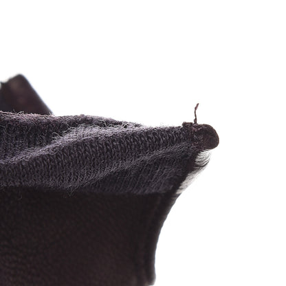 Chanel Silk Lambskin Knit CC Gloves 7.5 Dark Purple 7 of 7