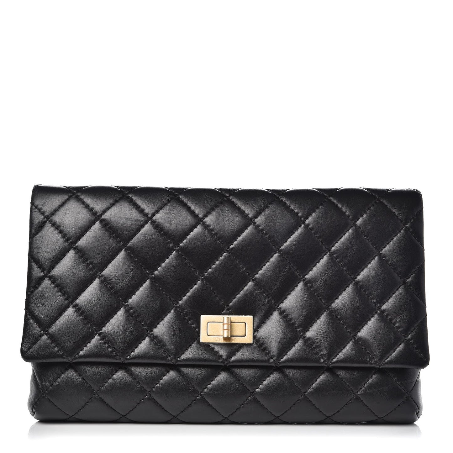 Aged Calfskin Quilted Reissue 2.55 Clutch Black