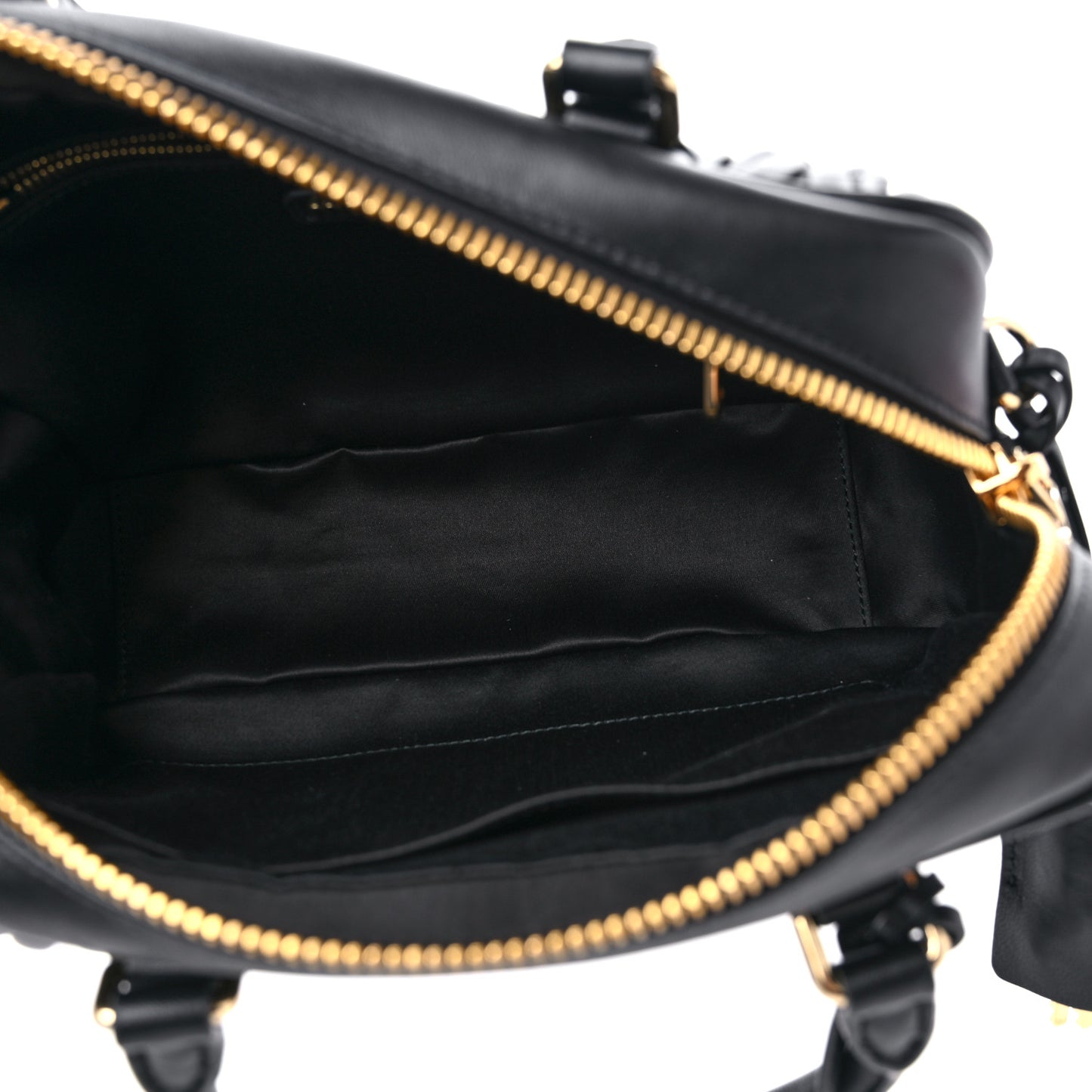 Nappa Matelasse Bauletto Top Handle Bag Black