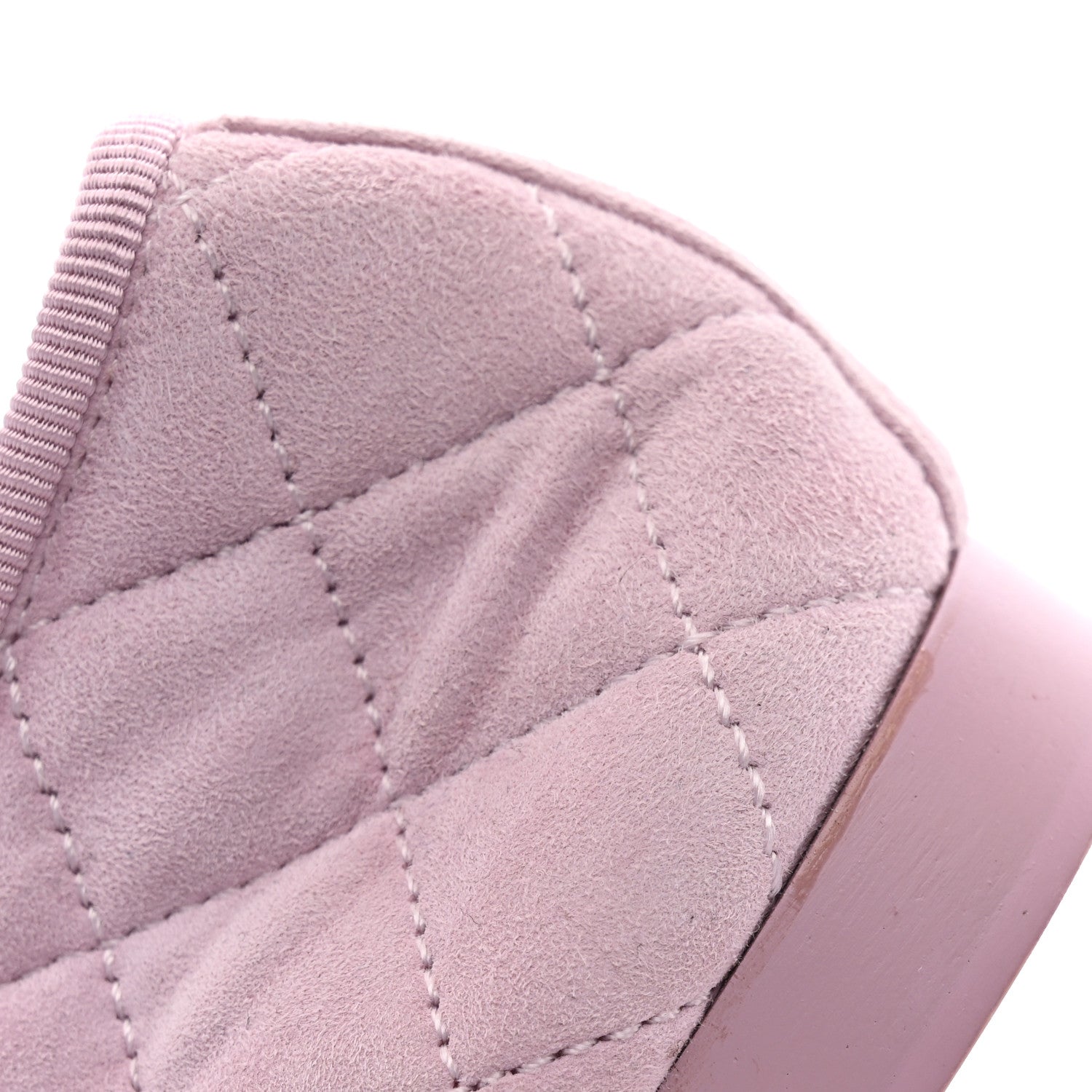 Chanel Suede Quilted Cap Toe CC Ballerina Flats 38.5 Light Pink 14 of 14