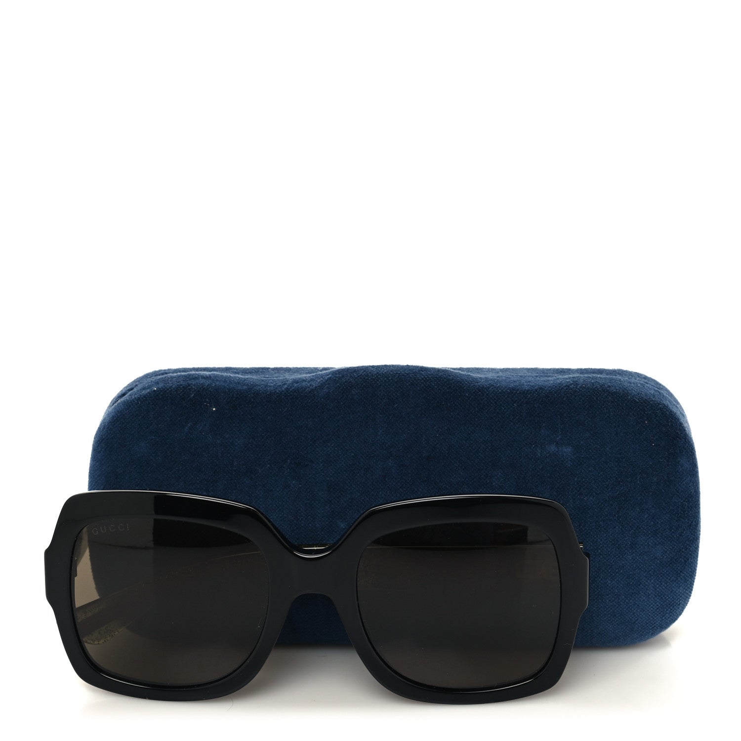 Gucci Acetate Square Frame Web Glitter Sunglasses GG0036S Black Green 7 of 7