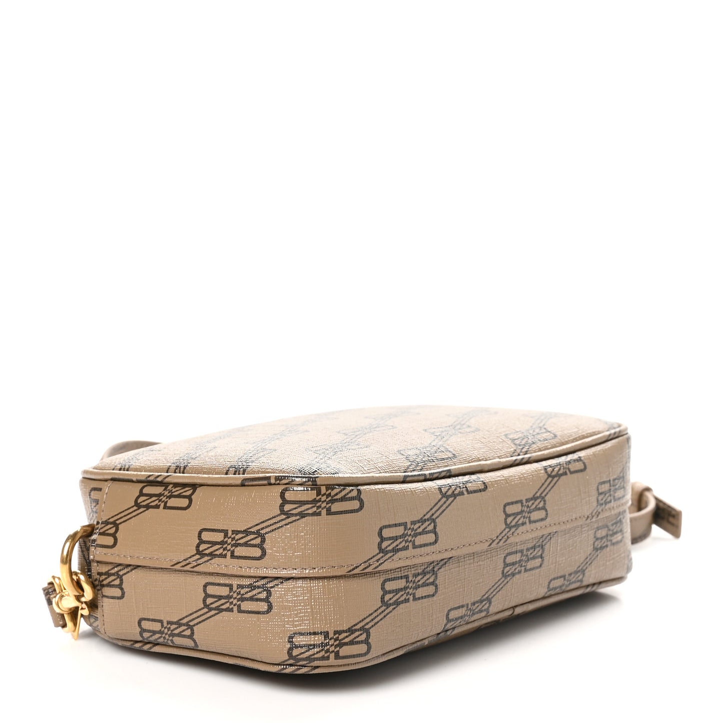 Coated Canvas BB Monogram Small Signature Camera Bag Beige Brown