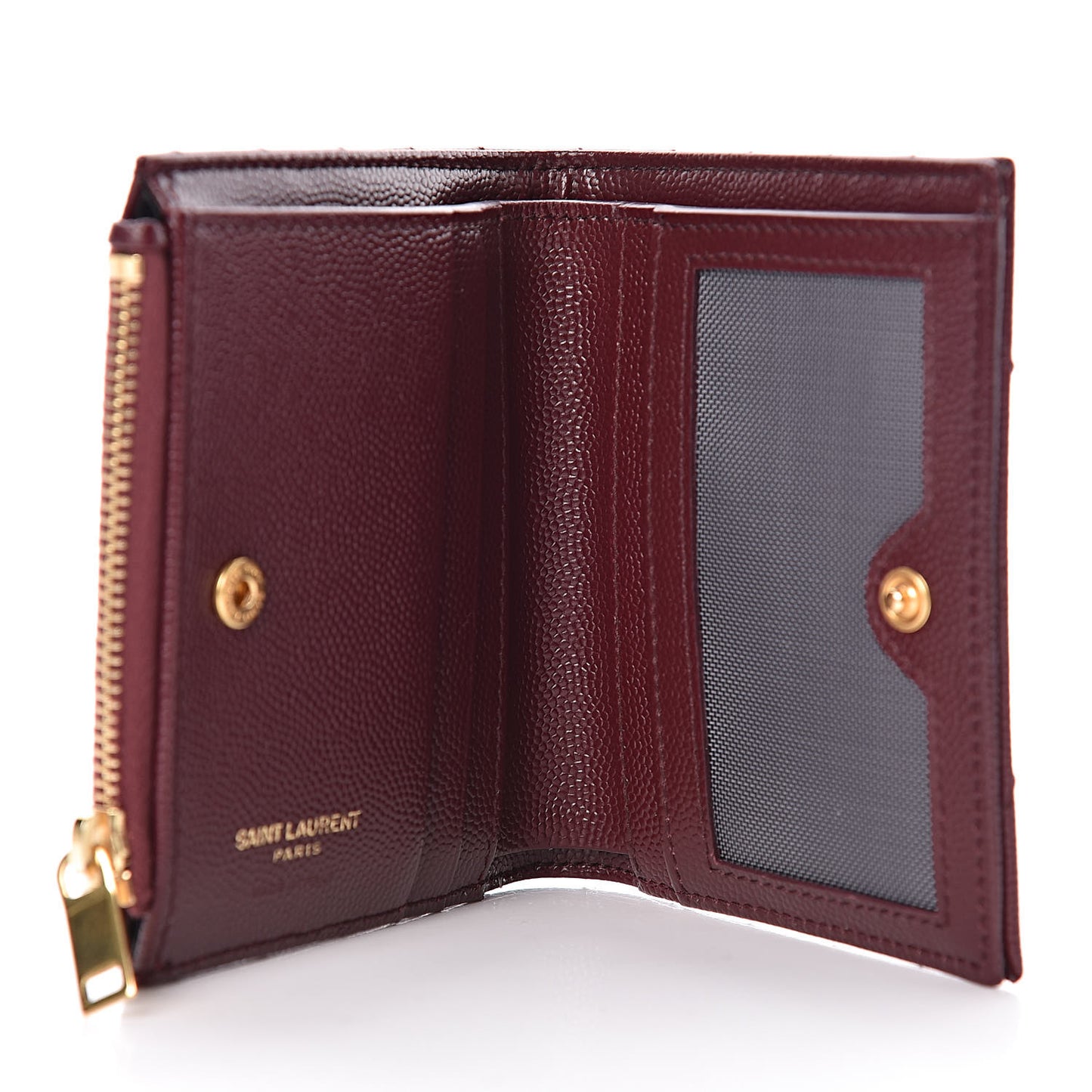 Grain De Poudre Matelasse Chevron Monogram Zipped Card Case Palissandre