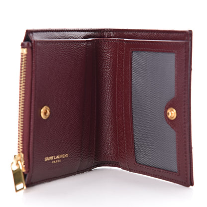Saint Laurent Grain De Poudre Matelasse Chevron Monogram Zipped Card Case Palissandre 5 of 8