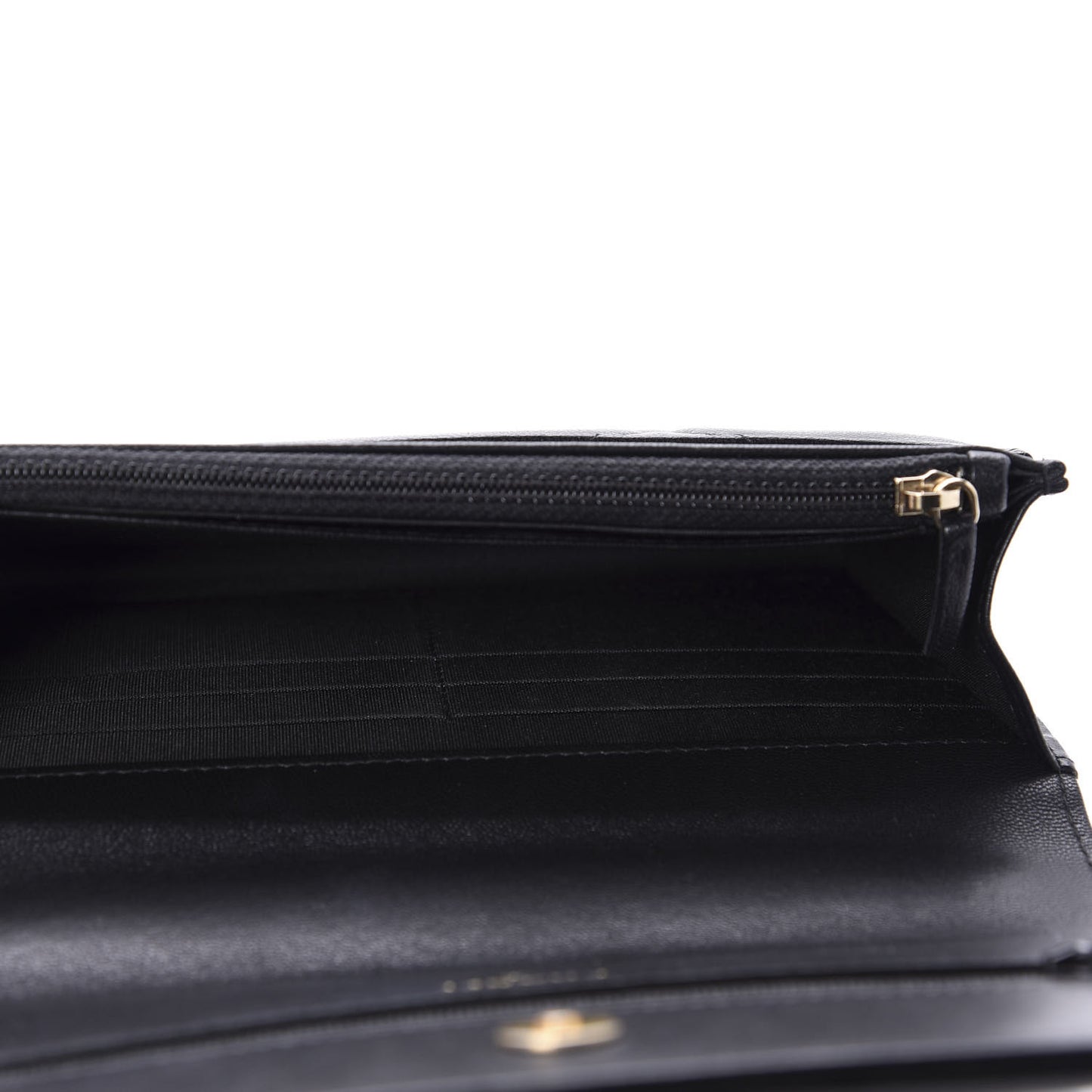 Goatskin Quilted 19 Wallet On Chain WOC Black