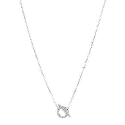 Hermes 18K White Gold Diamond Finesse Pendant Necklace 1 of 5
