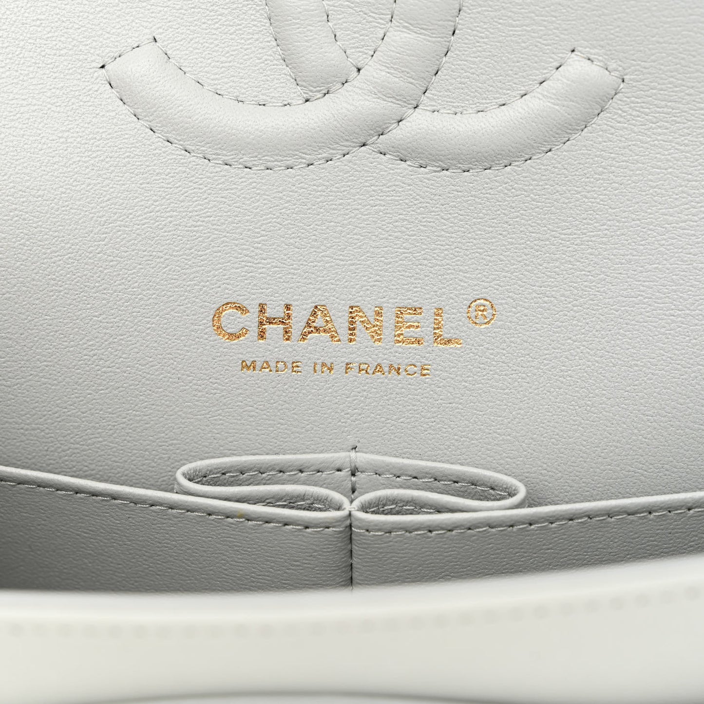 Lambskin Quilted Medium Double Flap Light Blue