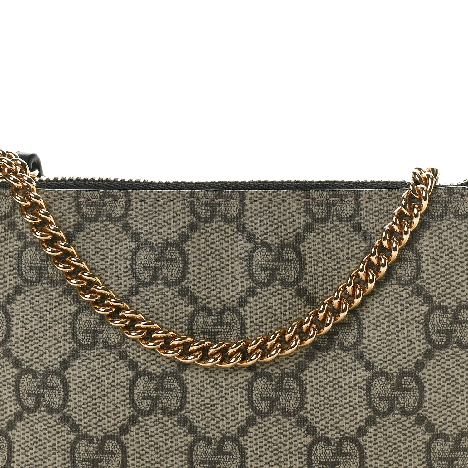 Gucci GG Supreme Monogram Mini Chain Bag Beige Black 8 of 10
