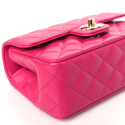 Chanel Lambskin Quilted Mini Crystal Top Handle Rectangular Flap Dark Pink 8 of 9