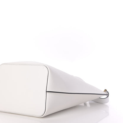 Versace Vitello Large Virtus Bucket Bag Optical White 7 of 9