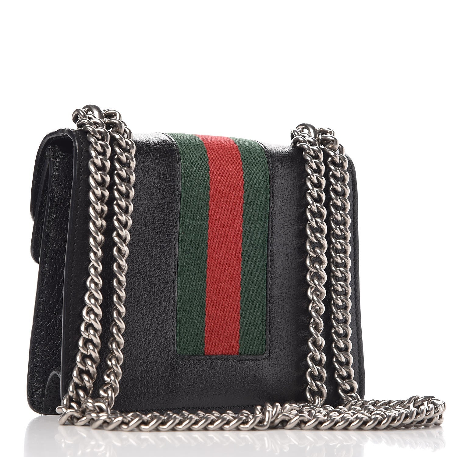Gucci Calfskin Web Mini Dionysus Shoulder Bag Black 4 of 13