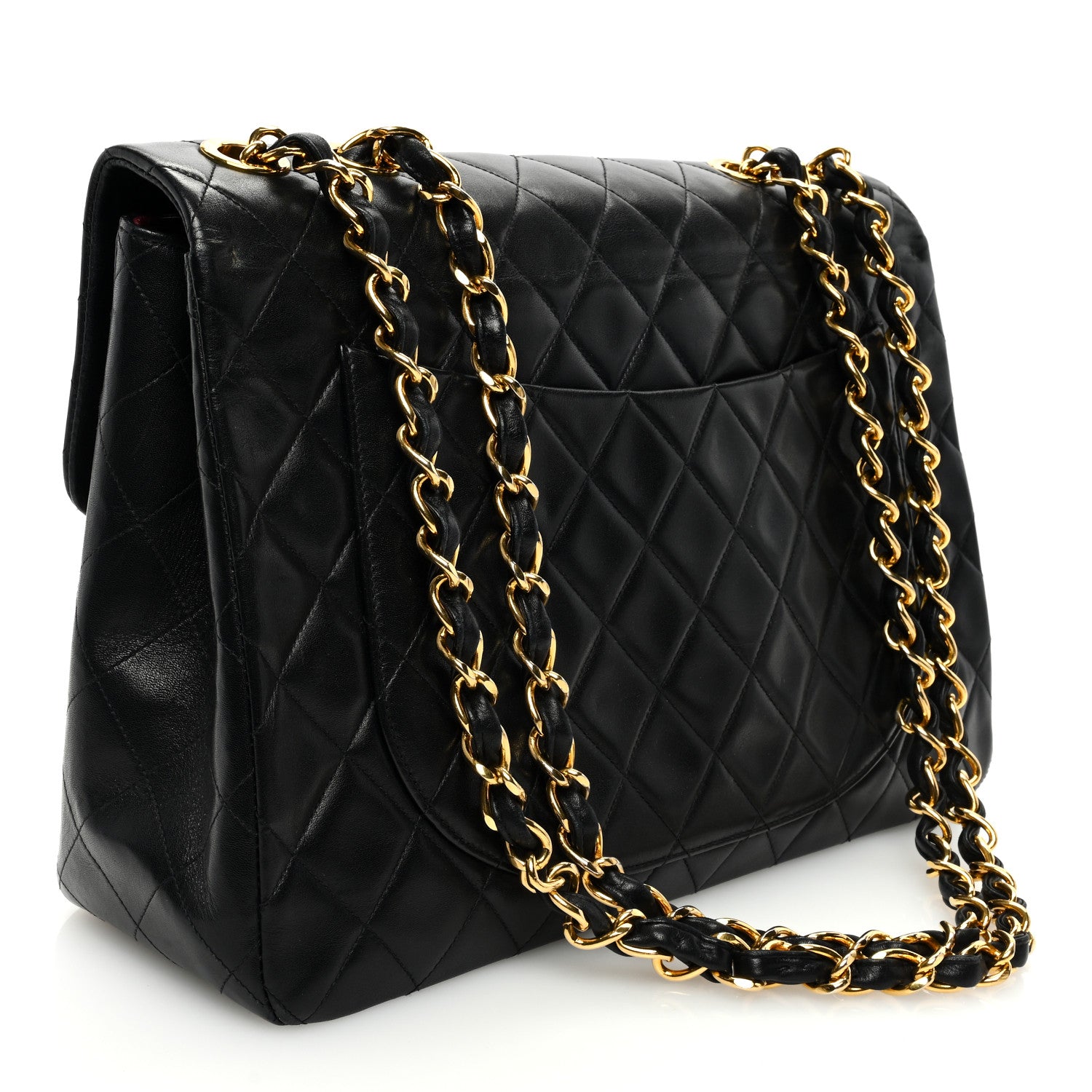 Chanel Lambskin Quilted XL Jumbo Single Flap Black 3 of 10