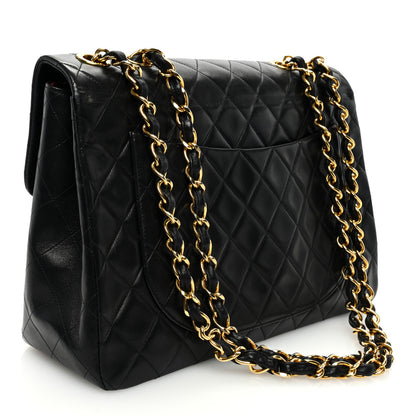 Chanel Lambskin Quilted XL Jumbo Single Flap Black 3 of 10