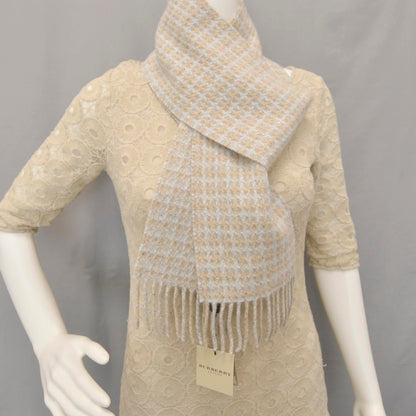 Burberry Cashmere Lurex Check Scarf Blue 2 of 4