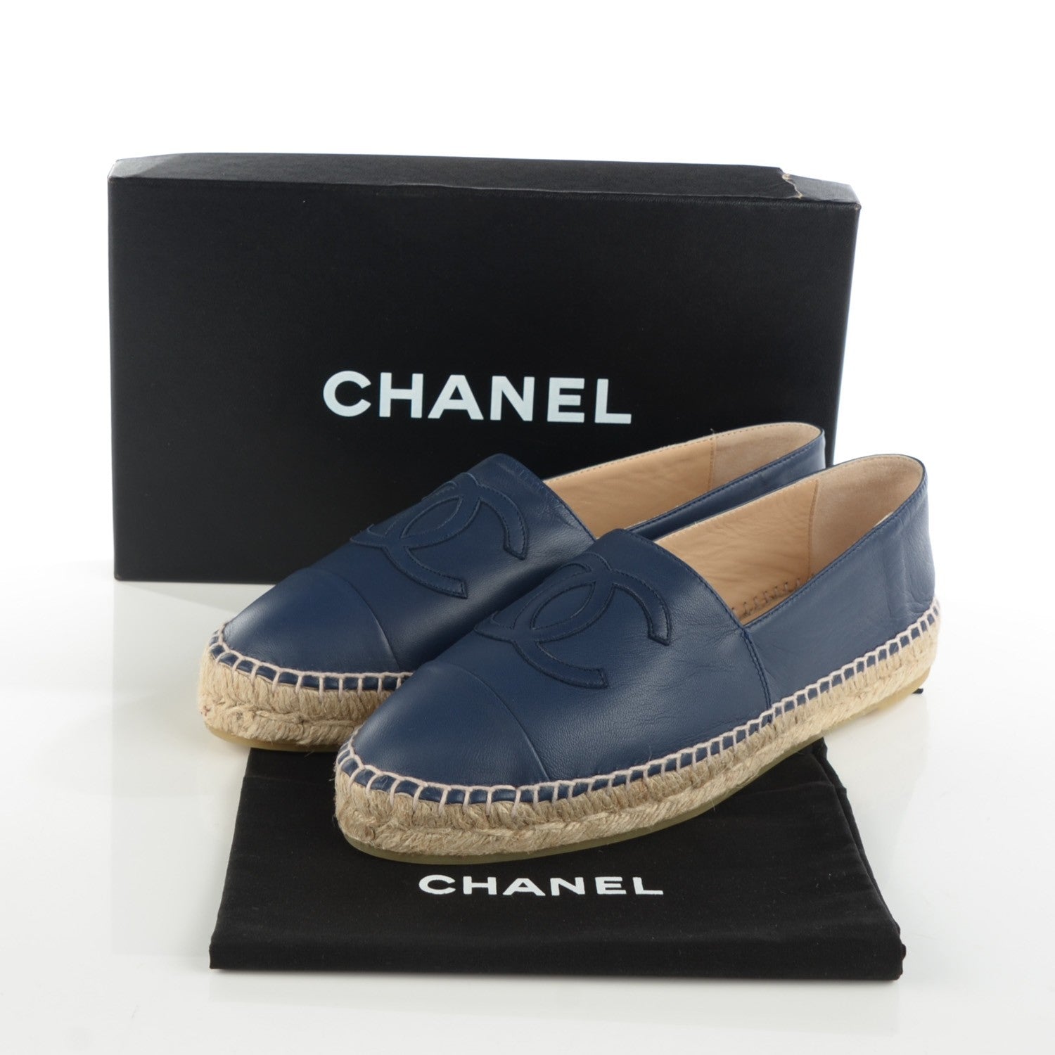 Chanel Lambskin CC Espadrilles 39 Dark Navy 7 of 10