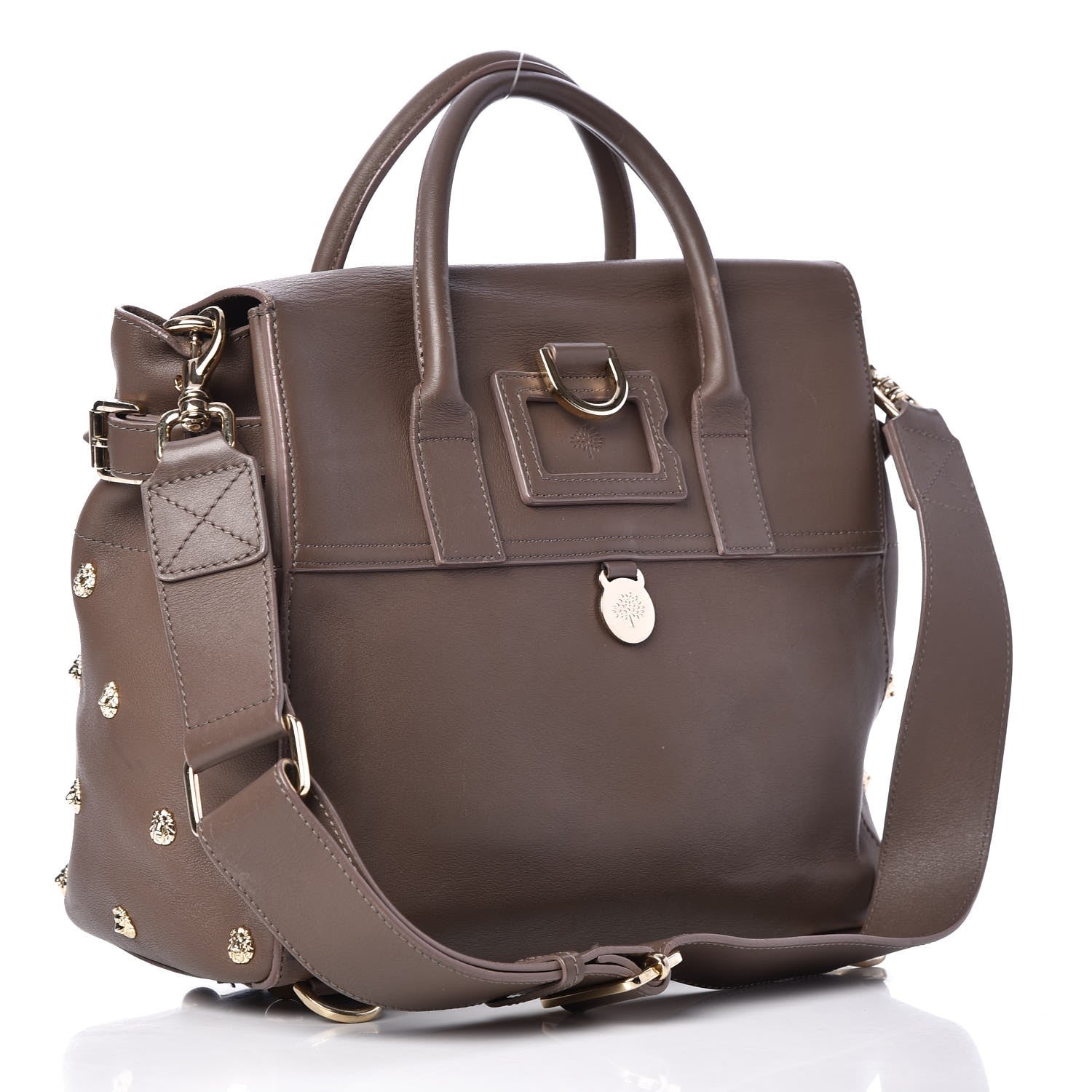Mulberry Calfskin Studded Medium Cara Delevingne Convertible Satchel Taupe 4 of 8