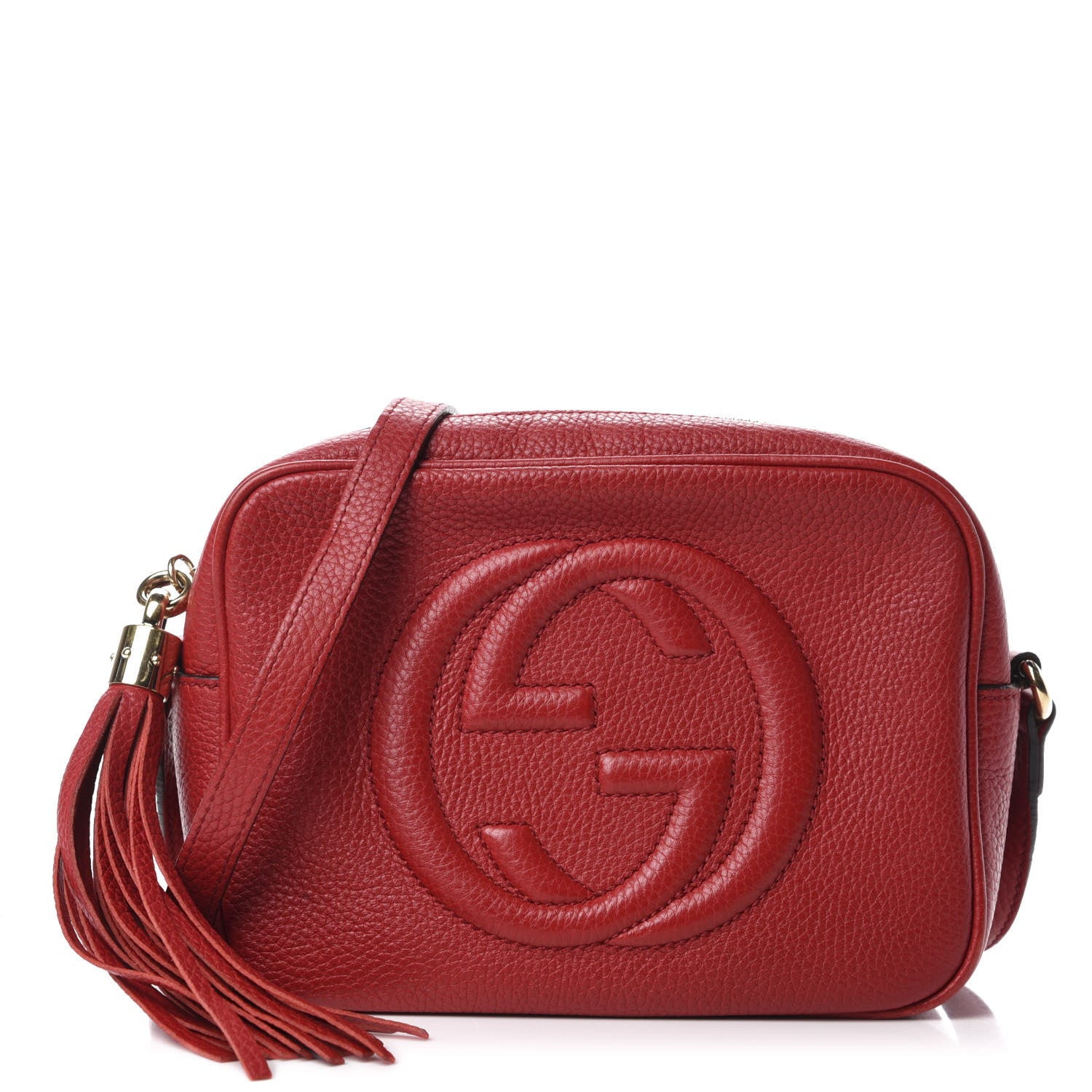 Gucci Pebbled Calfskin Small Soho Disco Bag Tabasco Red 1 of 12