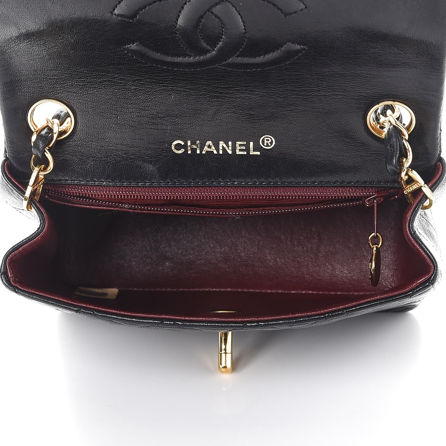 Chanel Lambskin Quilted Mini Square Flap Black 5 of 8