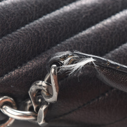 Saint Laurent Sheepskin Matelasse Chevron Monogram Large College Satchel Black 12 of 12