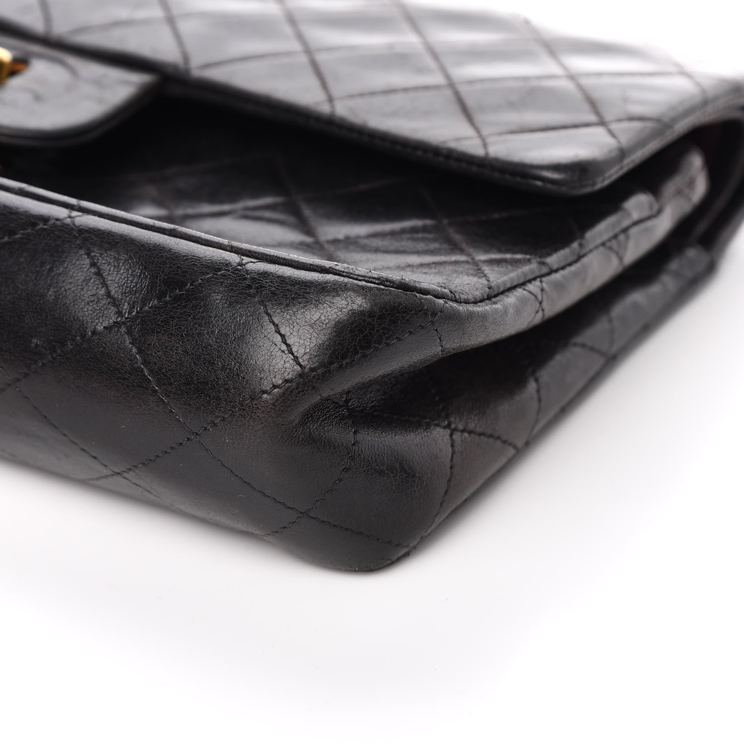 Chanel Lambskin Quilted Medium Double Flap Black 13 of 13