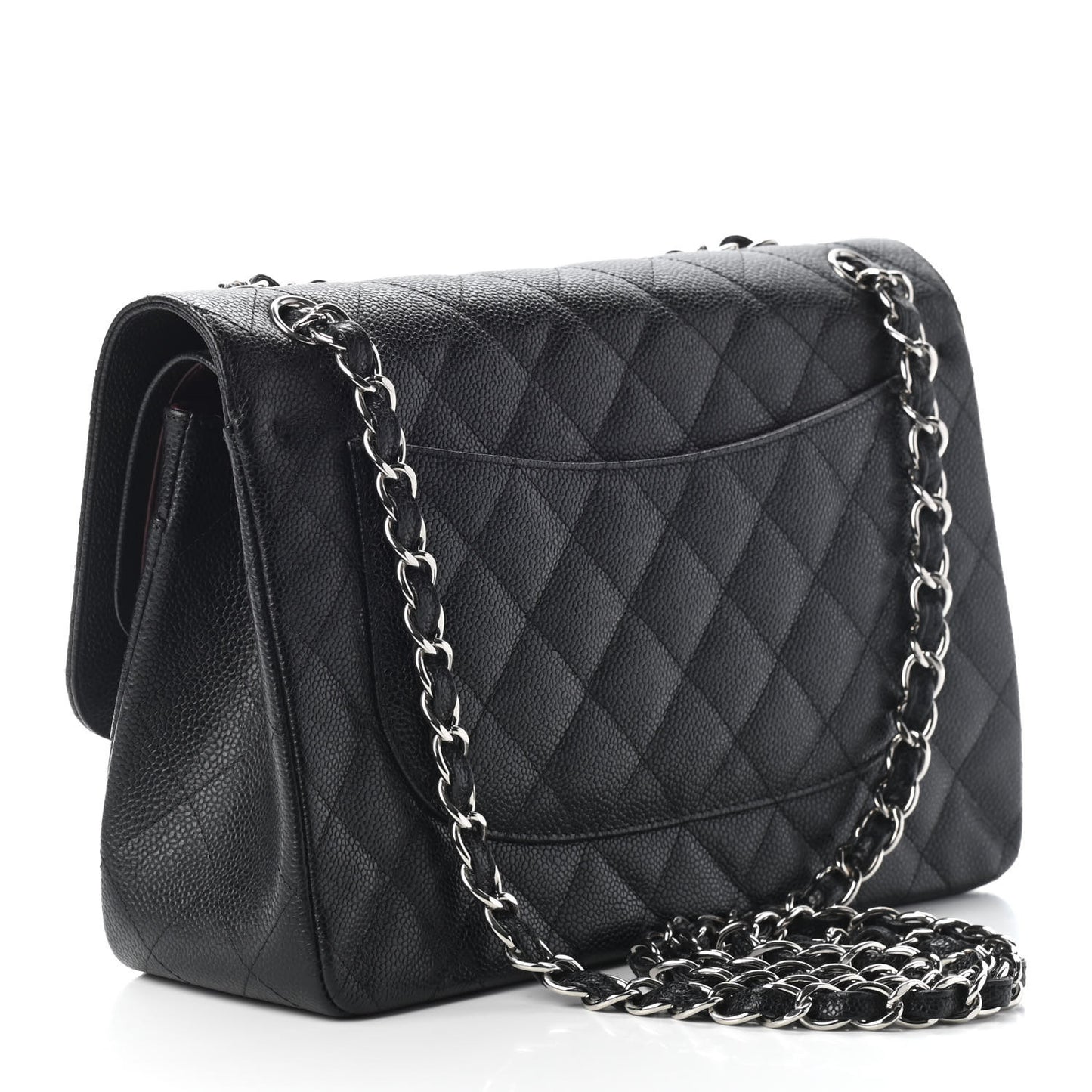 Caviar Quilted Jumbo Double Flap Black