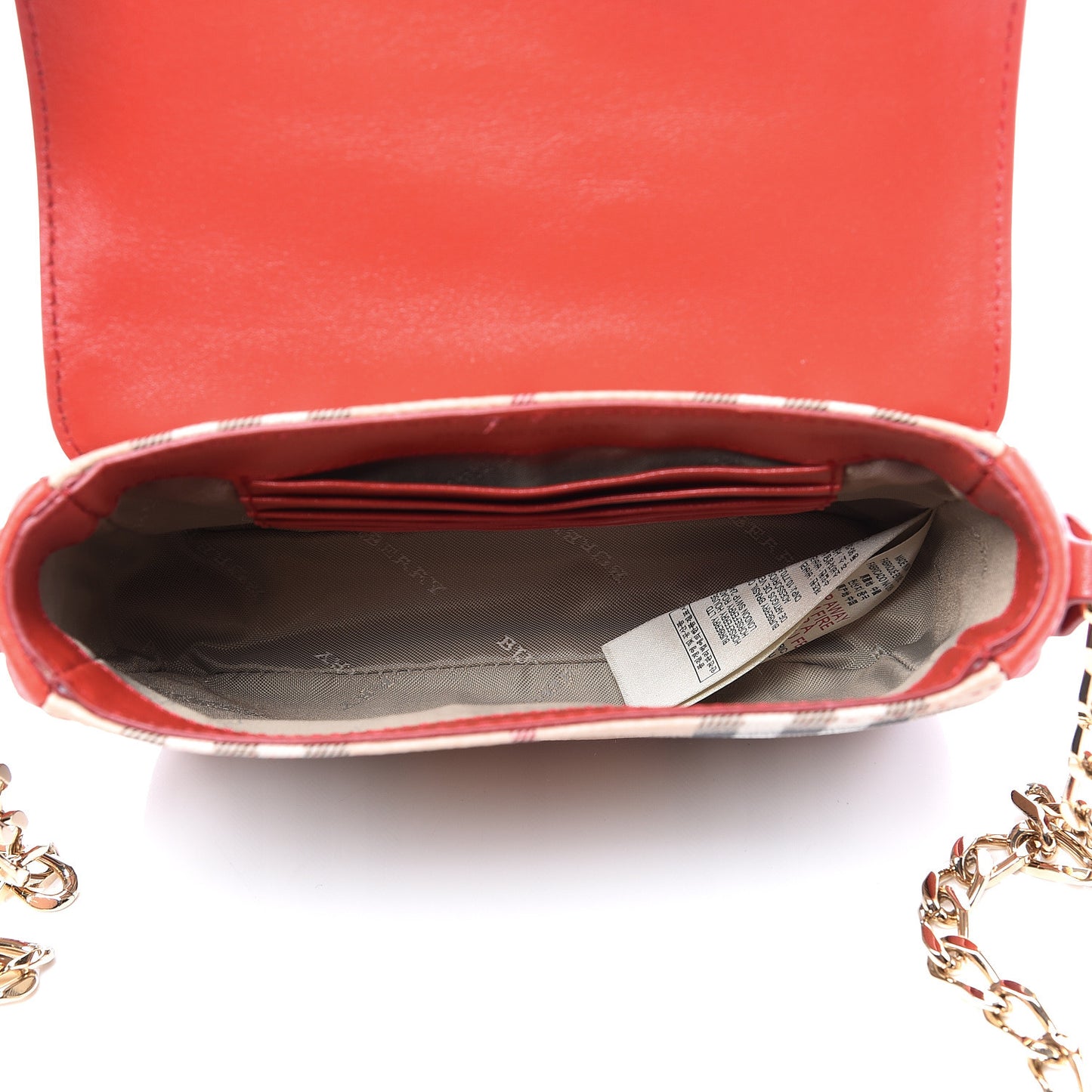 Haymarket Check Mini Tassel Crossbody Bag Red