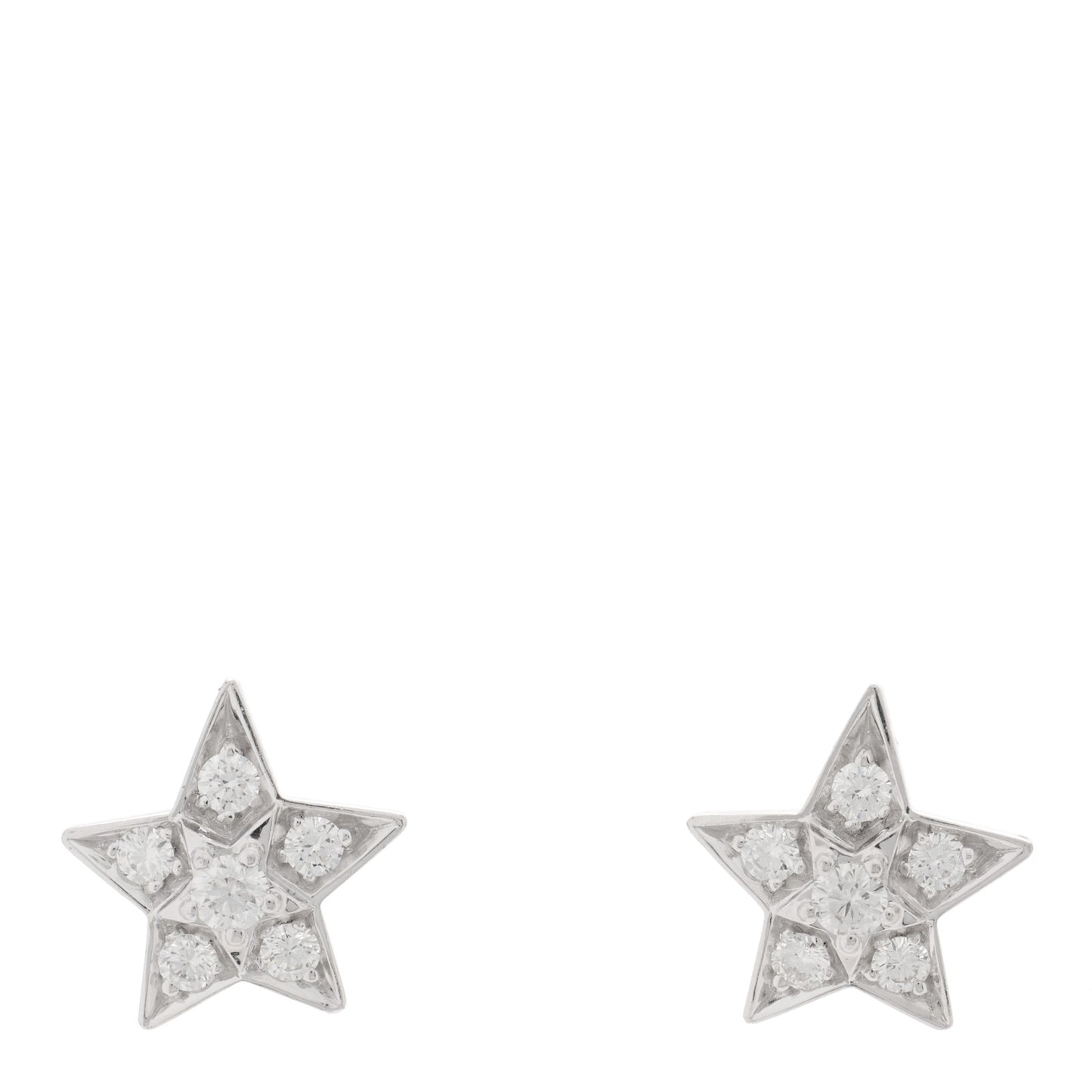18K White Gold Diamond Small Comete Geode Earrings