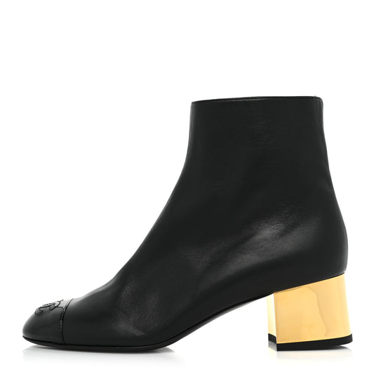 Mixed Fibers Lambskin Patent Calfskin Convertible High Boots 37 Black