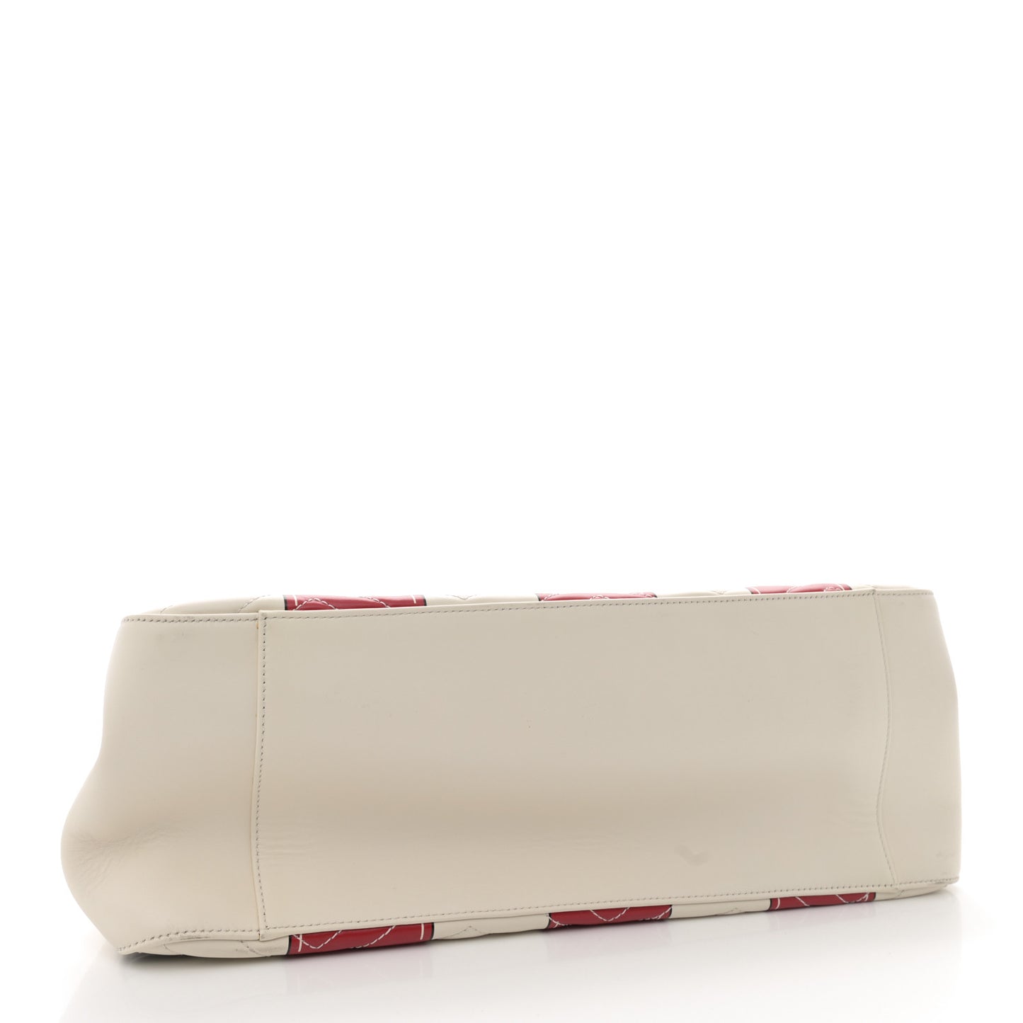 Calfskin Matelasse Trompe L'Oeil Print Medium GG Marmont Shoulder Tote Mystic White Hibiscus Red Marine Giallo