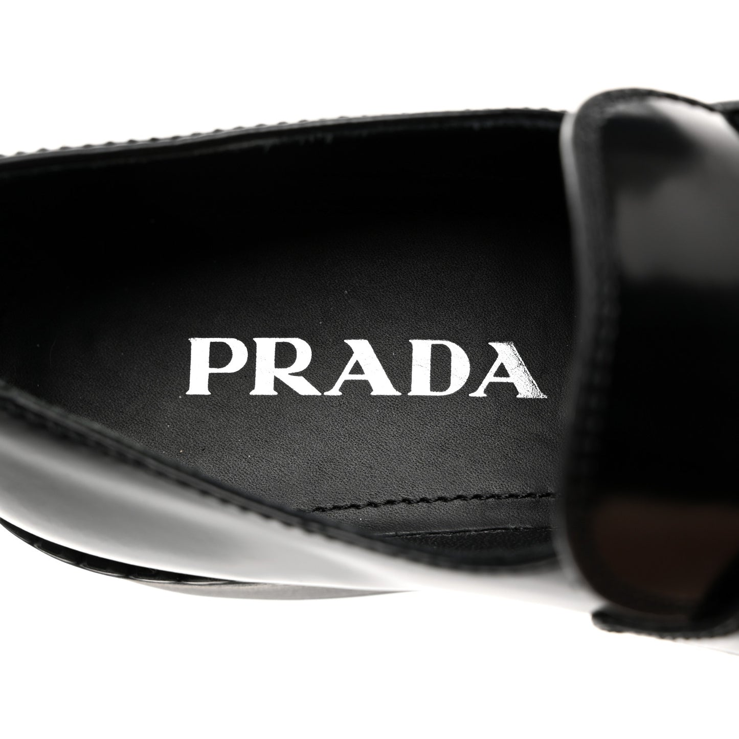 Spazzolato Metal Triangle Logo 50mm Loafers 36 Black