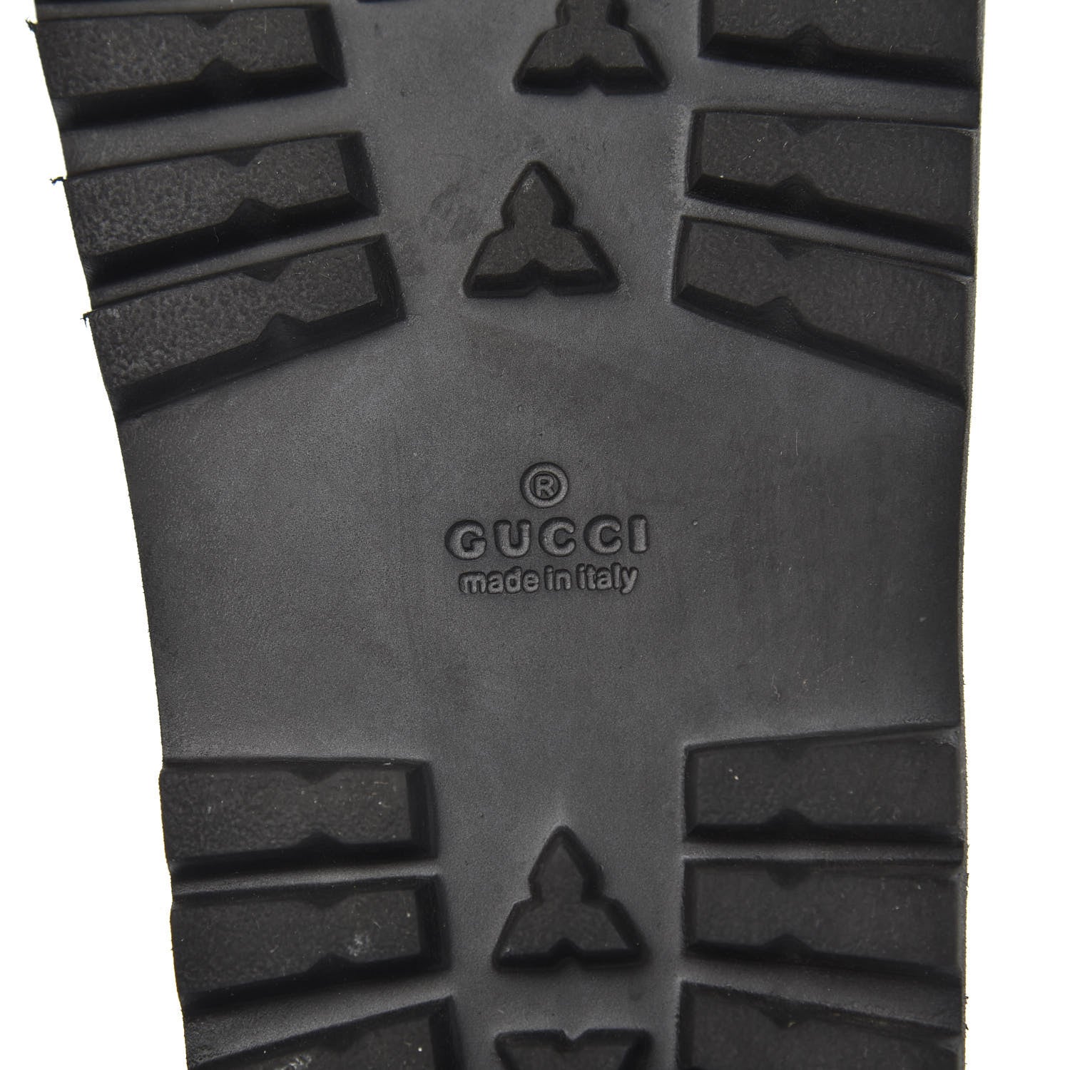 Gucci Rubber Web Mens Lug Sole Slide Sandals 12 Black Green Red 6 of 10