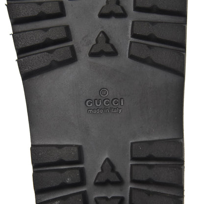 Gucci Rubber Web Mens Lug Sole Slide Sandals 12 Black Green Red 6 of 10