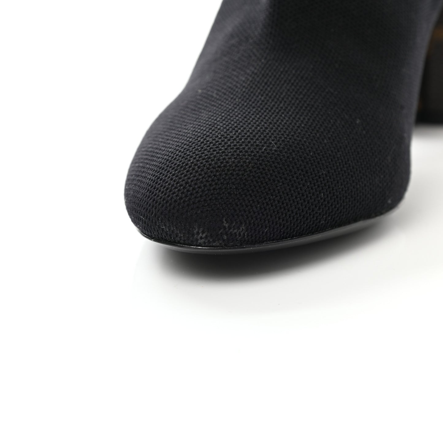 Monogram Stretch Fabric Silhouette Ankle Boots 38.5 Black