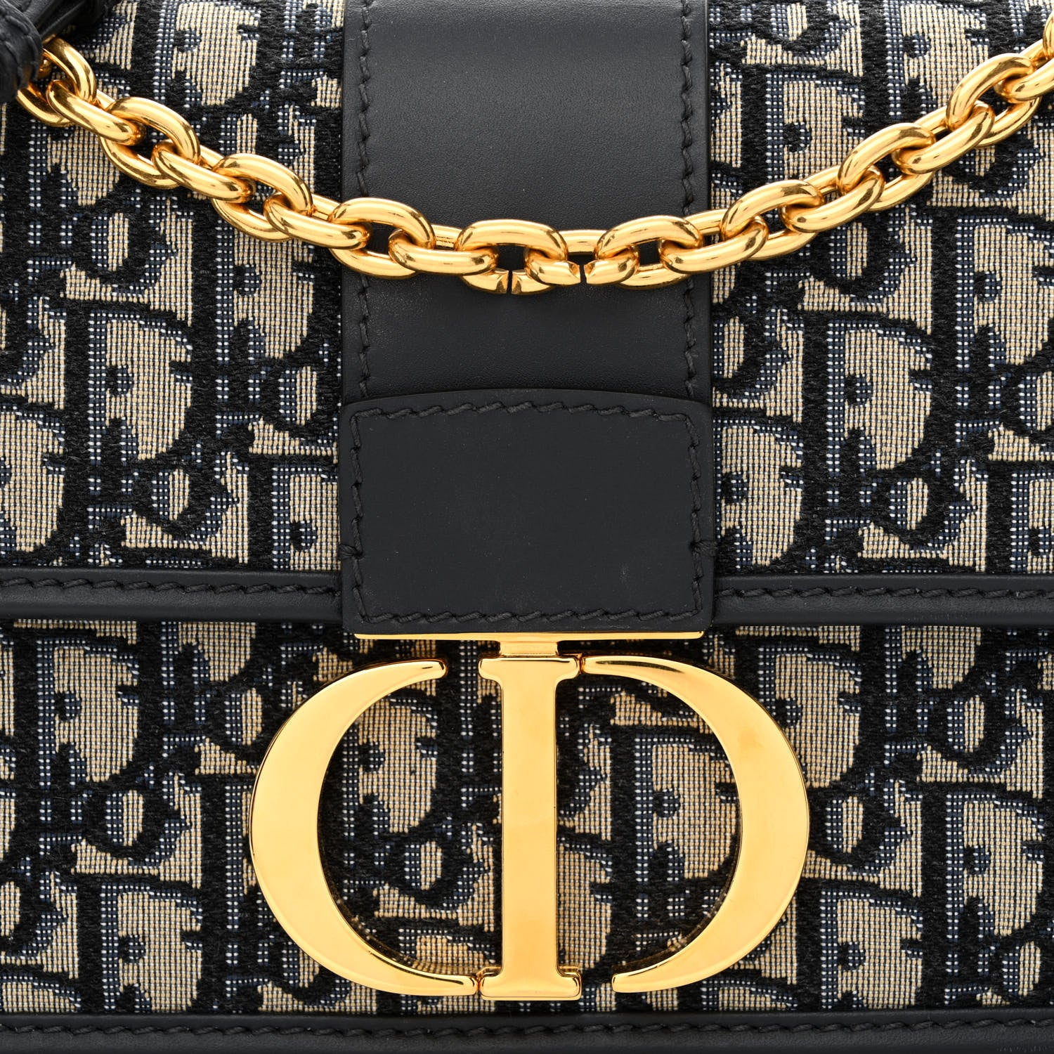 Christian Dior Oblique 30 Montaigne Chain Flap Bag Blue 8 of 10