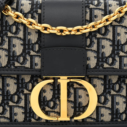 Christian Dior Oblique 30 Montaigne Chain Flap Bag Blue 8 of 10