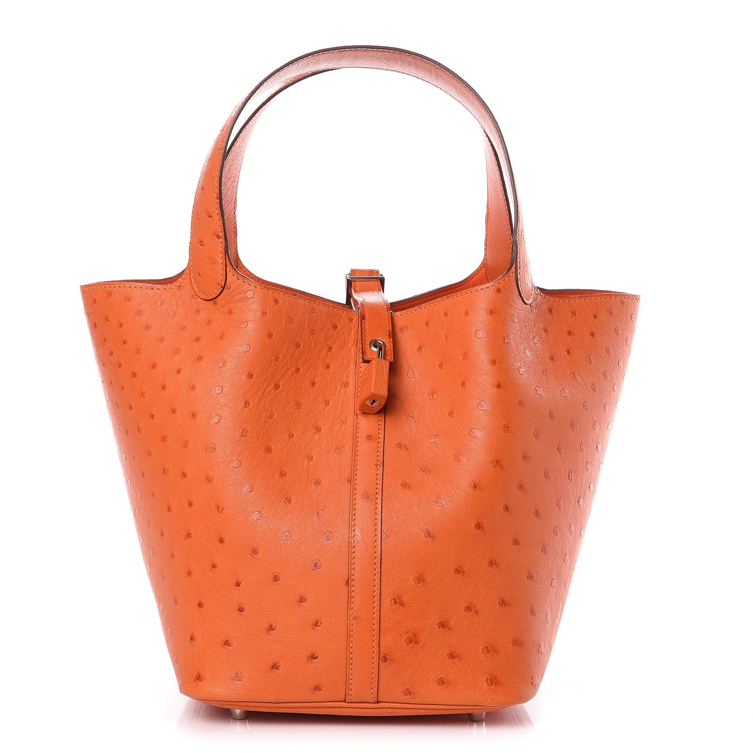 Hermes Ostrich Picotin Lock 22 Orange 1 of 10